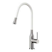 Смеситель для кухни Omoikiri YATOMI-BN-WH, 4994250, белый"/нержавеющая сталь