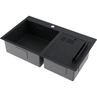 Мойка кухонная Omoikiri Akisame 86-2 Side gb 4997047, графит