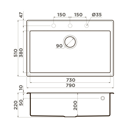 Мойка кухонная Omoikiri TEDORI 79-BE 4993949, ваниль