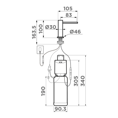 Дозатор  Omoikiri OM-09 sensor lg 4995100, светлое золото