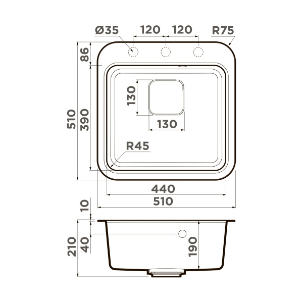 Мойка кухонная Omoikiri TASOGARE 51 SA 4993743, бежевый