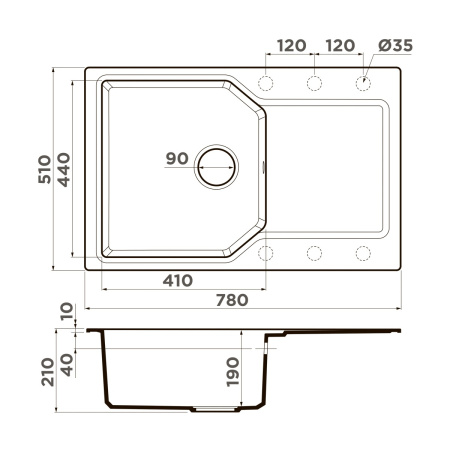 Мойка кухонная Omoikiri Yonaka-78-PA 4993704, пастила