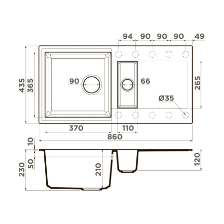 Мойка кухонная Omoikiri SAKAIME 86-2 WH 4993129, белый