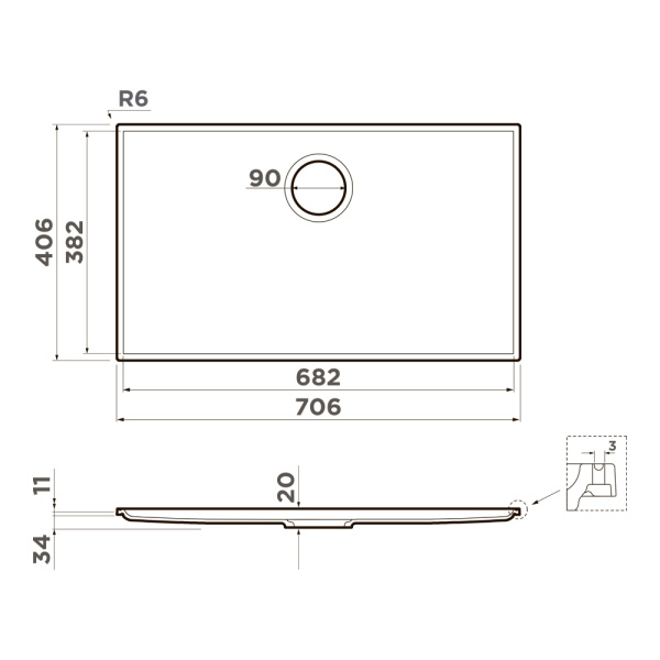 Мойка кухонная Omoikiri Kiten 48-INT gb 4993019, графит