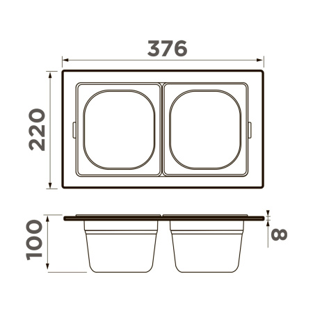 Контейнер Omoikiri DC-04-2 IN, 4999084, нержавеющая сталь