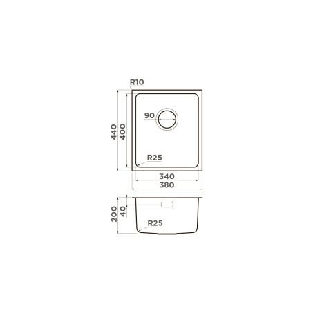 Мойка кухонная Omoikiri TADZAVA 38-U/I IN 4993077, нержавеющая сталь