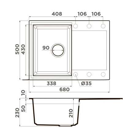 Мойка кухонная Omoikiri SAKAIME 68 WH 4993126, белый