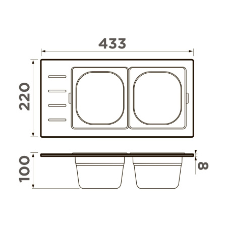 Контейнер Omoikiri DC-02-2 LG, 4999077, светлое золото