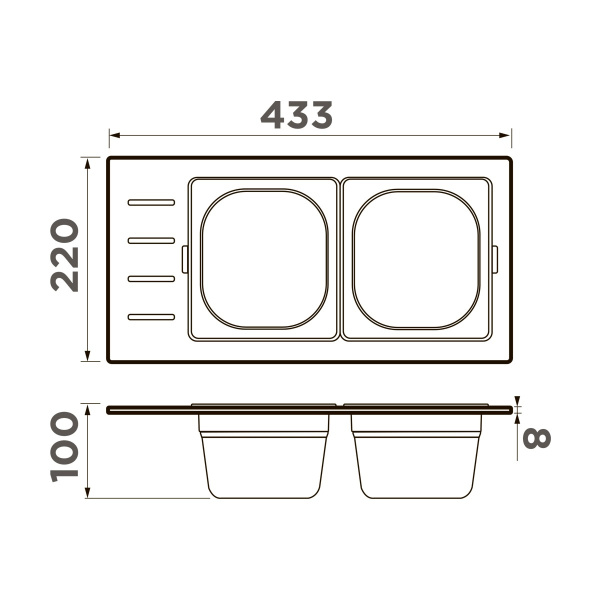 Контейнер Omoikiri DC-02-2 LG, 4999077, светлое золото