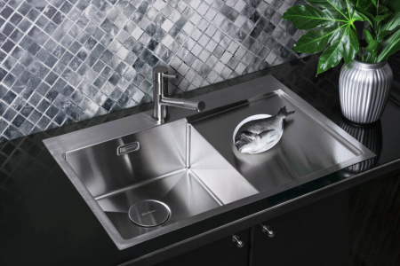 Мойка кухонная Omoikiri Akisame 78 GM L 4973099, вороненая сталь
