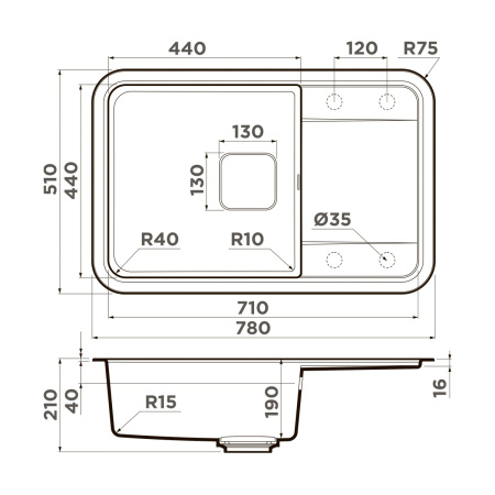 Мойка кухонная Omoikiri TASOGARE 78 PA 4993746, пастила