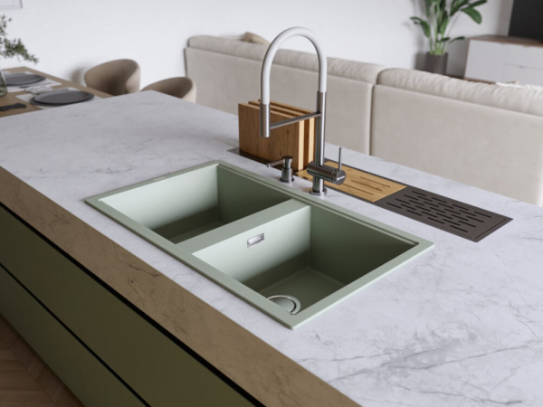 Мойка кухонная Omoikiri Kitagawa 86-2 WG 4993731, wind green