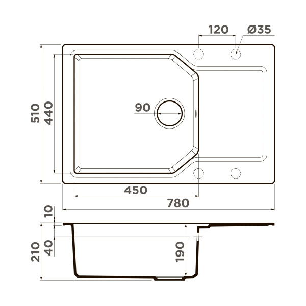 Мойка кухонная Omoikiri Yonaka-78-LB-SA 4993416, бежевый