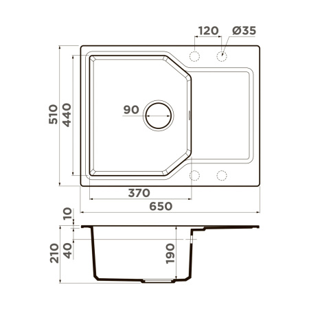 Мойка кухонная Omoikiri Yonaka-65-SA 4993415, бежевый
