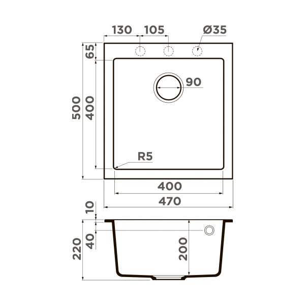 Мойка кухонная Omoikiri BOSEN 47A WH 4993817, белый