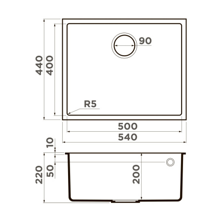 Мойка кухонная Omoikiri BOSEN 54-U WH 4993164, белый