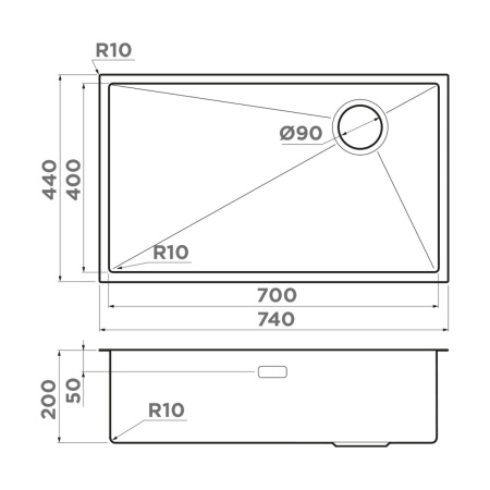 Мойка кухонная Omoikiri TAKI 74-U/IF SIDE LG 4993171, светлое золото