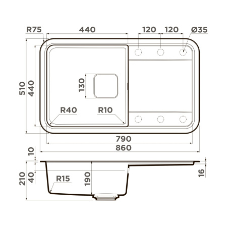 Мойка кухонная Omoikiri TASOGARE 86 PA 4993457, пастила