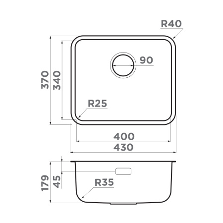 Мойка кухонная Omoikiri OMI 43-U/I ULTRA MINI-LG 4997403, светлое золото