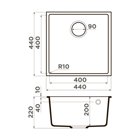 Мойка кухонная Omoikiri BOSEN 44-U PL 4997007, платина