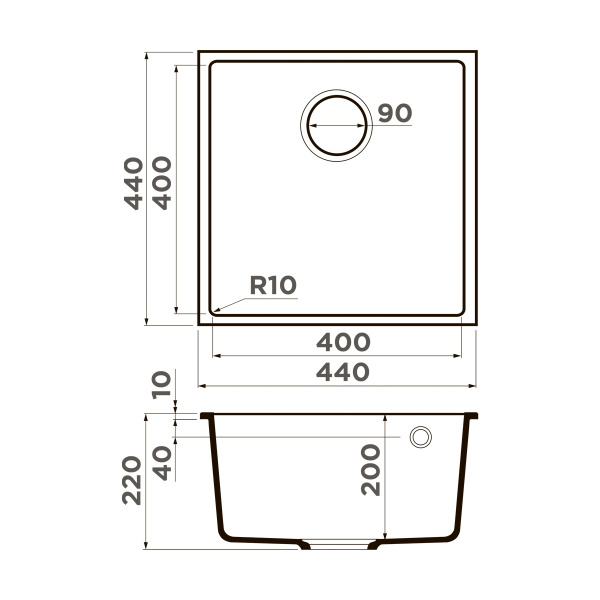 Мойка кухонная Omoikiri BOSEN 44-U PL 4997007, платина