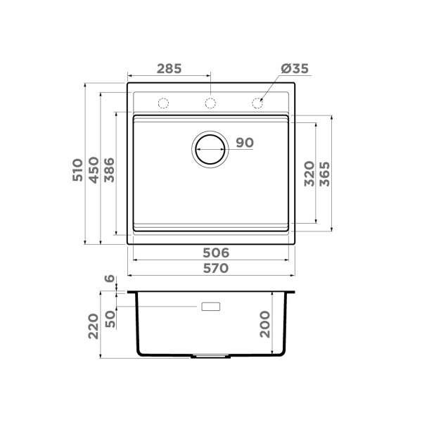 Мойка кухонная Omoikiri KITAGAWA 57 GB 4993315, графит