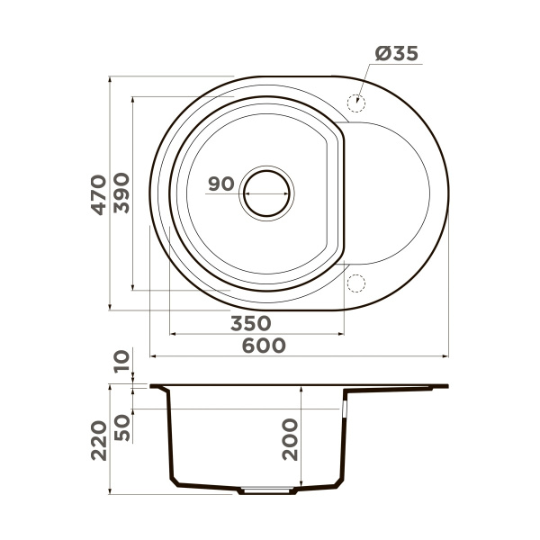 Мойка кухонная Omoikiri SAKAIME 60E WH 4993136, белый
