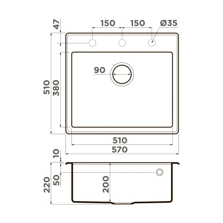 Мойка кухонная Omoikiri TEDORI 57-SA 4993982, бежевый