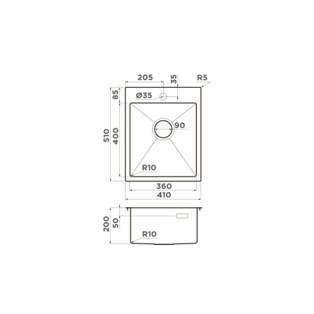 Мойка кухонная Omoikiri Akisame 41 IN new 4973056, нержавеющая сталь