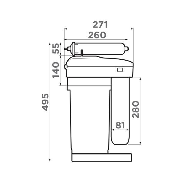 Водоочиститель Omoikiri PURE DROP 2.1.4S, 4998004