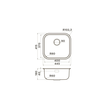 Мойка кухонная Omoikiri OMI 44 IN 4993189, нержавеющая сталь