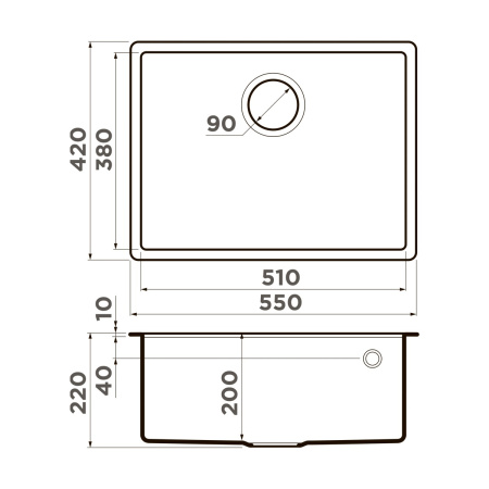 Мойка кухонная Omoikiri TEDORI 54-U SA 4993990, бежевый