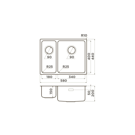 Мойка кухонная Omoikiri Tadzava 58-2-U/I IN-R 4993773, нержавеющая сталь