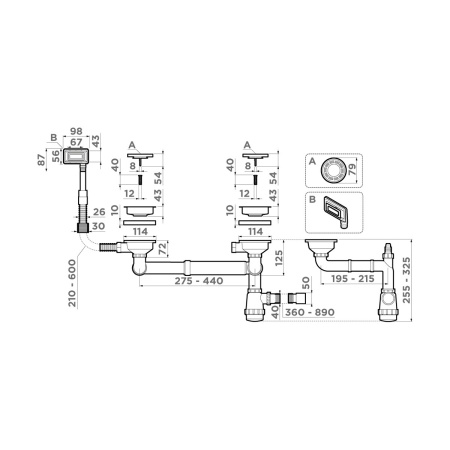 Арматура для моек Omoikiri WK-1.5-UN IN, 4956778, нержавеющая сталь