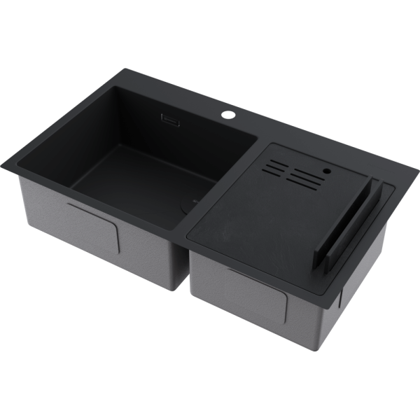 Мойка кухонная Omoikiri Akisame 86-2 Side gb 4997047, графит