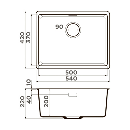 Мойка кухонная Omoikiri Kata 54-U-GR 4993411, Leningrad grey