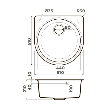 Мойка кухонная Omoikiri Akegata 51 PA 4993754, пастила