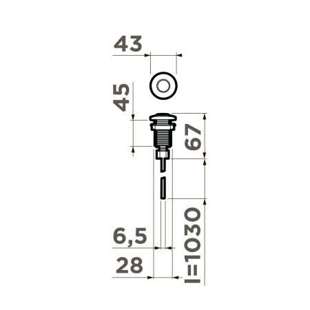 Пневматическая кнопка Omoikiri SW-01 G, 4996043, золото