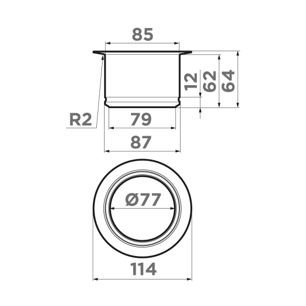 Сменная горловина для измельчителя Omoikiri NA-03 IN, 4956715, нержавеющая сталь
