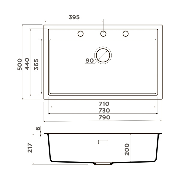 Мойка кухонная Omoikiri SINTESI 79 CN 4997137, Canyon
