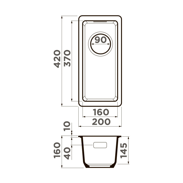 Мойка кухонная Omoikiri Kata 20-U-PA 4993372, пастила