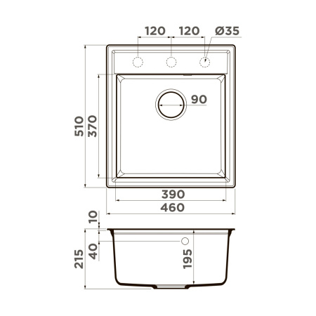 Мойка кухонная Omoikiri Daisen 46-BE 4993608, ваниль