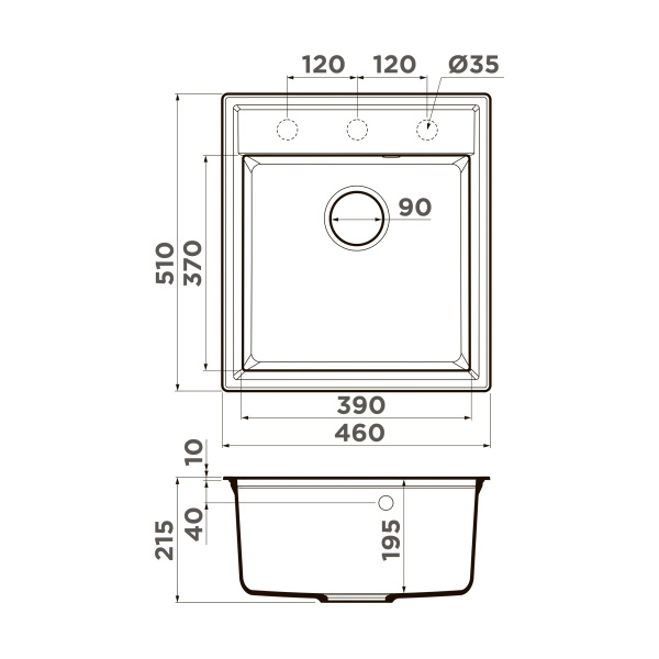 Мойка кухонная Omoikiri Daisen 46-PA 4993610, пастила