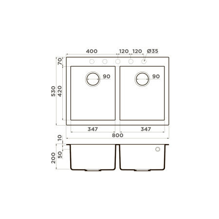 Мойка кухонная Omoikiri Bosen 80-2 pl 4993843, платина
