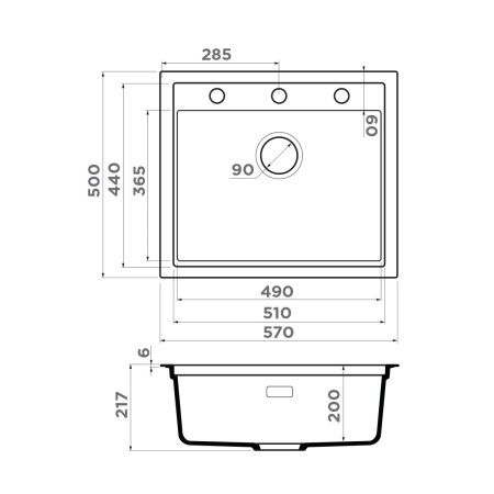 Мойка кухонная Omoikiri SINTESI 57 WG 4997143, wind green