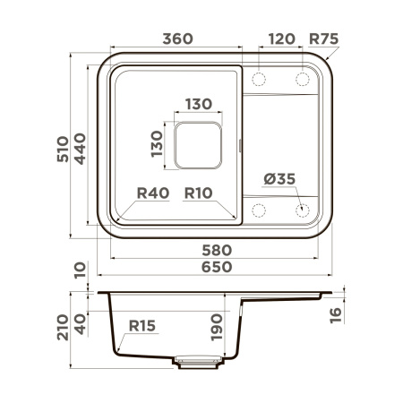 Мойка кухонная Omoikiri TASOGARE 65 PA 4993481, пастила
