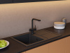 Смеситель для кухни Omoikiri HOTARU GM-WH 4994053, вороненая сталь, белый