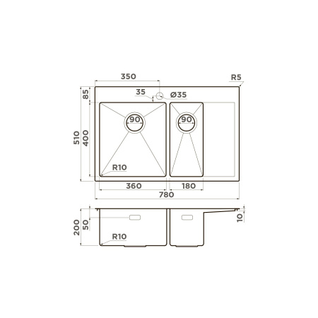 Мойка кухонная Omoikiri AKISAME 78-2 LG L 4973087, светлое золото