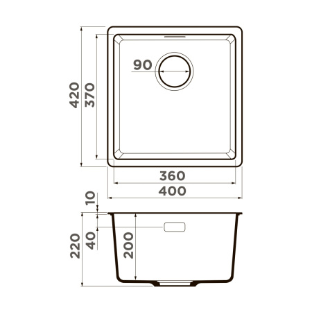 Мойка кухонная Omoikiri Kata 40-U-GR 4993397, Leningrad grey