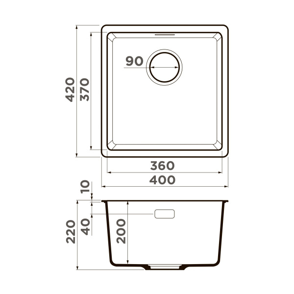 Мойка кухонная Omoikiri Kata 40-U-PA 4993393, пастила